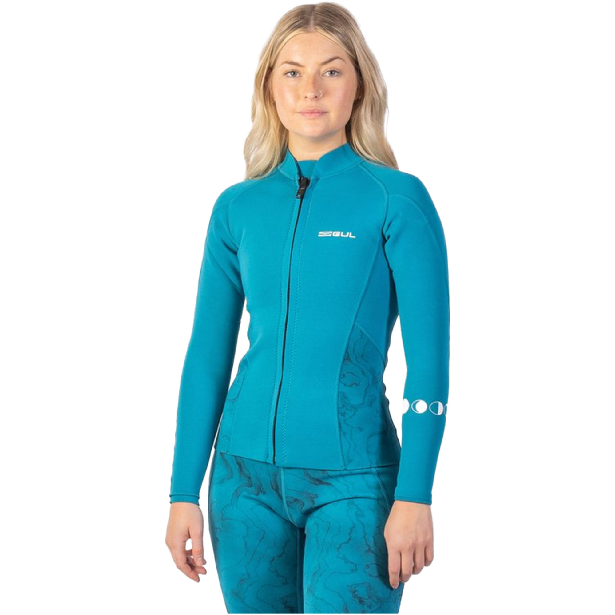 2024 Gul Womens Luna7 Front Zip SUP Wetsuit Jacket LA6301C1 Marbel